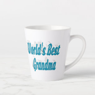 Tasse Latte Grand-mère ciel bleu typographie Fête des mères