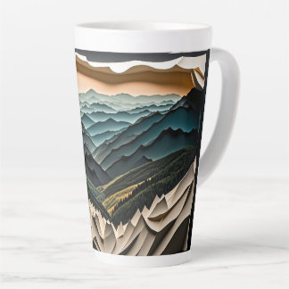 Tasse Latte grande illustration du parc national des montagnes