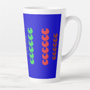 Tasse Latte Grandes formes motifs sur bleu royal