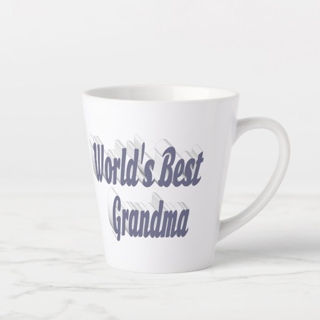 Tasse Latte Grandma typographie grise Fête des mères (Droite)