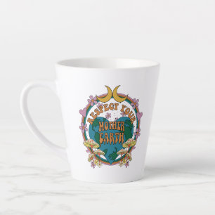 Tasse Latte Graphique de la Terre mère rétro des années 70