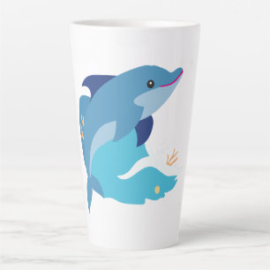 Tasse Latte graphisme de dauphin