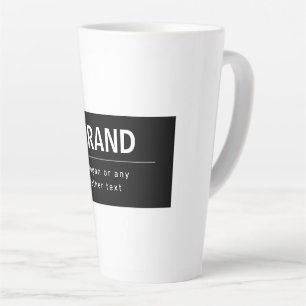 Tasse Latte Gras Marque moderne ou nom commercial   Noir et bl