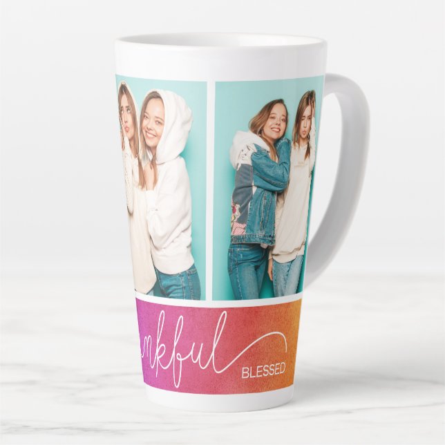 Tasse Latte Grateful Merci béni moderne Trois photo (Angle droit)