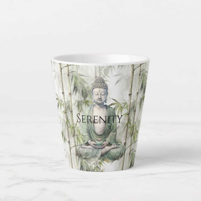 Tasse Latte Green Bamboo Serenity Buddha (Devant)
