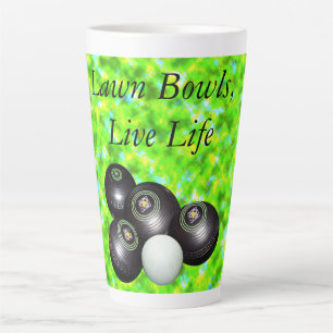 Tasse Latte Green Lawn Bowls Live Life,