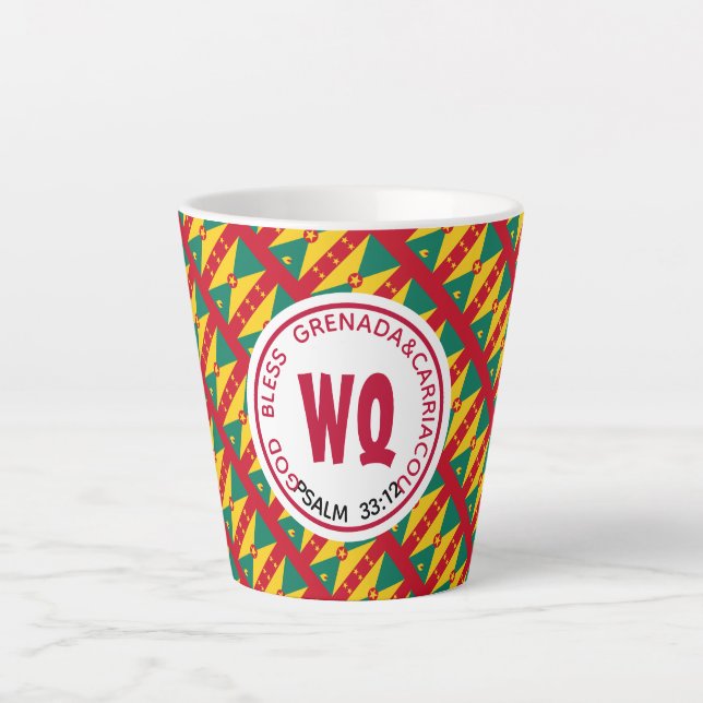 Tasse Latte GRENADA CARRIACOU DRAPEAU Patriotique personnalisa (Devant)