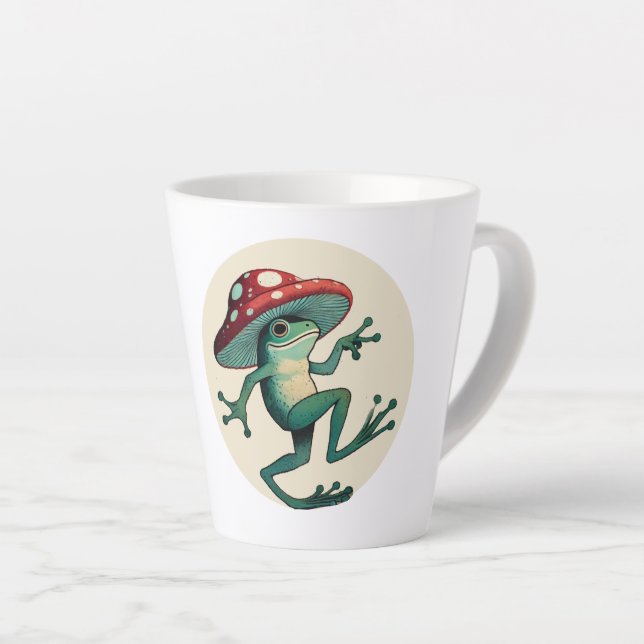 Tasse Latte Grenouille des champignons (Angle droit)