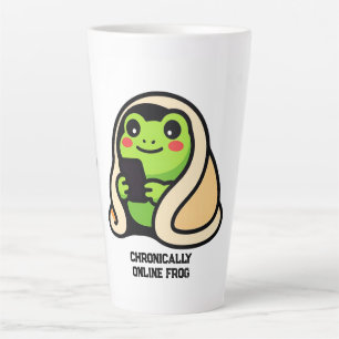 Tasse Latte Grenouille drôle de mème amusant en ligne de maniè
