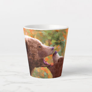 Tasse Latte Grizzly Bear Mom and Cub Painting - Wildlife Art