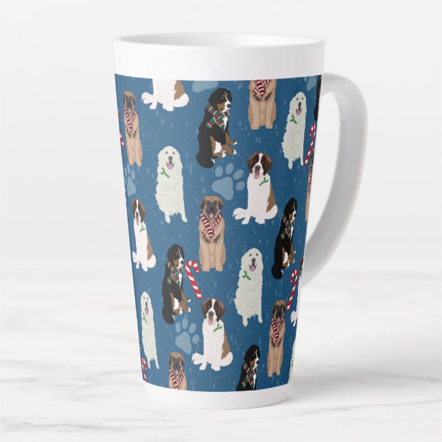 Tasse Latte Gros Chiens de Noël (Angle droit)