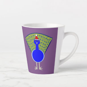 Tasse Latte Gros paon de Noël
