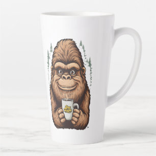 Tasse Latte Gros Pied mignon buvant du café  Sasquatch drôle 