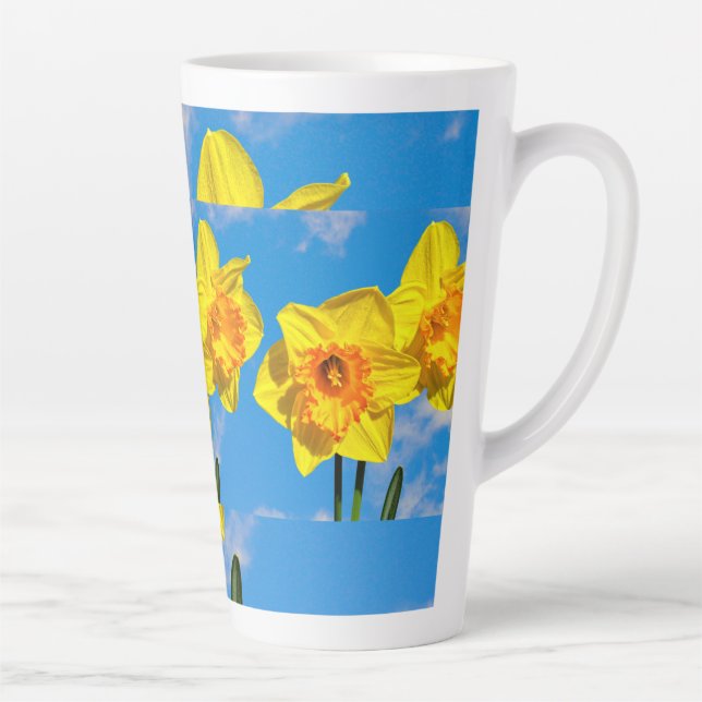 Tasse Latte Groupe de Daffodils Médaille d'or Fleurs (Droite)