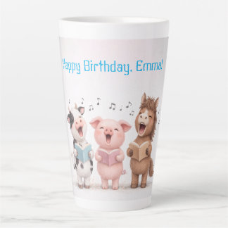 Tasse Latte Groupe des Animaux de la Ferme Anniversaire