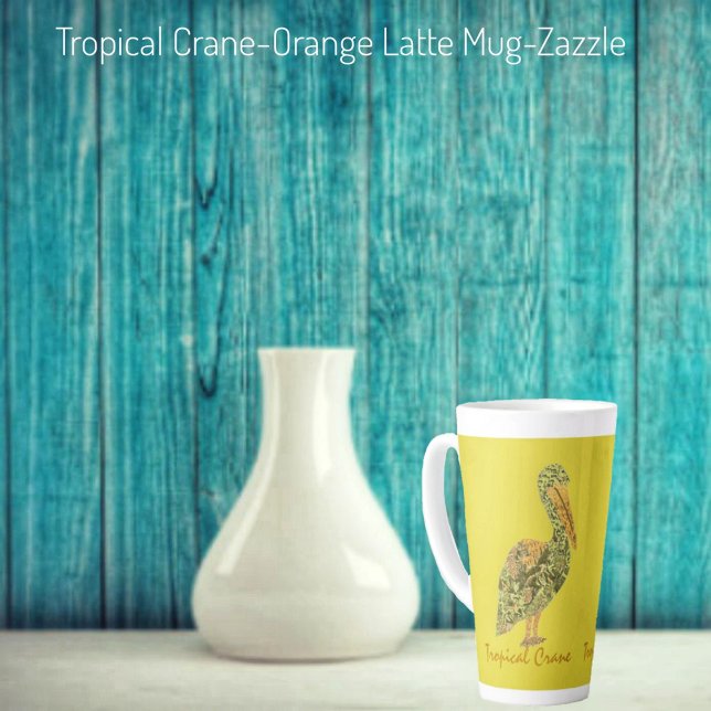 Tasse Latte Grue tropicale (Créateur téléchargé)