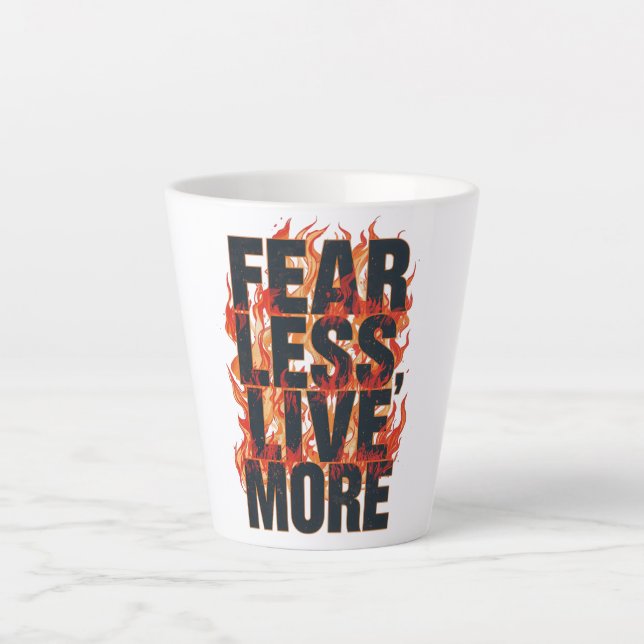 Tasse Latte Grunge Style Courage and Life Quote (Devant)