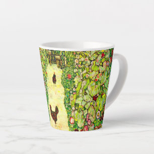 Tasse Latte Gustav Klimt Garden with Chickens
