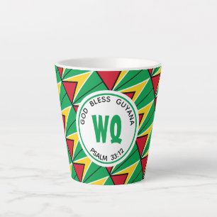 Tasse Latte GUYANA DRAPEAU Patriotique guyanais personnalisabl