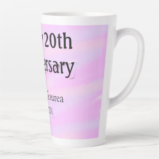 Tasse Latte Happy 20th anniversary pink purple pastel name bol