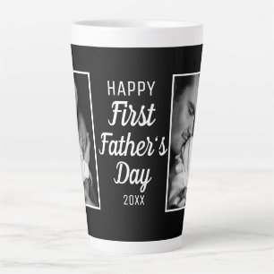 Tasse Latte Happy First Fête des pères 2 Photo Black