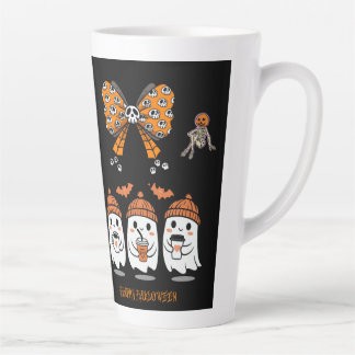 Tasse Latte Happy Halloween – fantômes café mignons