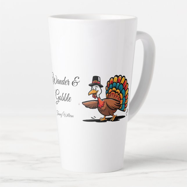 Tasse Latte Happy Thanksgiving (Angle droit)