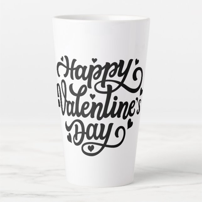 Tasse Latte Happy Valentines Day (Devant)