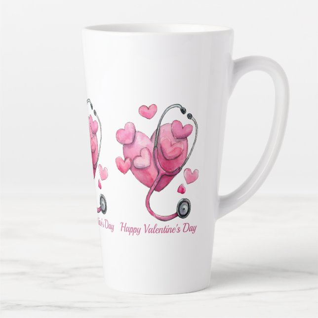 Tasse Latte Healing Hearts Valentine Design (Droite)