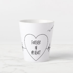 Tasse Latte Heartbeat Line Art - Vous êtes dans mon coeur pour