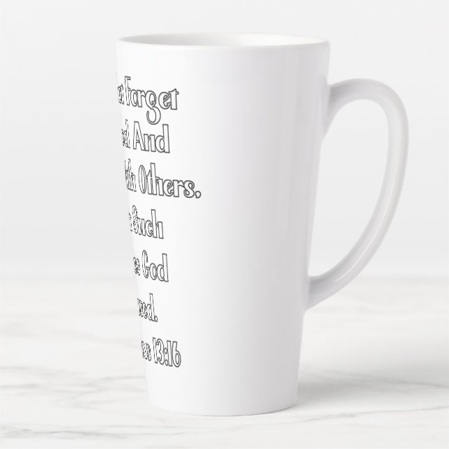 Tasse Latte Hébreux 13:16 Verset de la Bible (Droite)