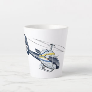 Tasse Latte Hélicoptère de dessin