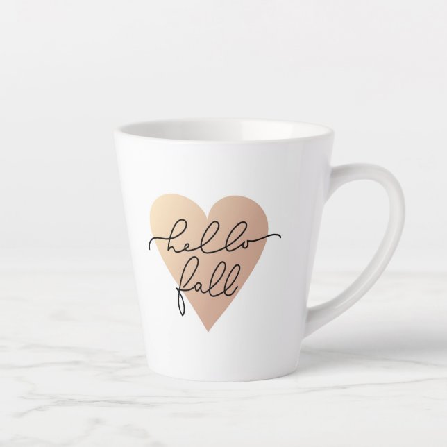 Tasse Latte Hello Fall Love Heart (Droite)