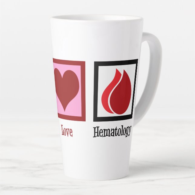Tasse Latte Hématologie de l'amour pour la paix (Angle droit)