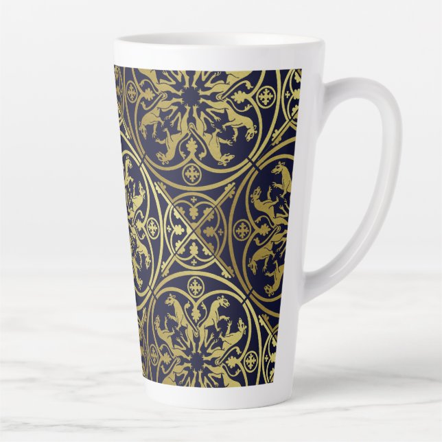 Tasse Latte Herald de la Renaissance médiévale Lion Leopard Me (Droite)