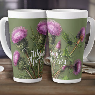 Tasse Latte Herbe Burdock Personnalisé Herbaliste