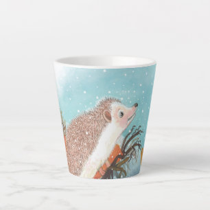 Tasse Latte Hérisson et premiers flocons de neige