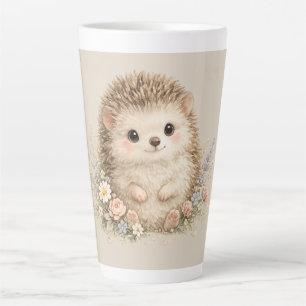 Tasse Latte Hérisson européen adorable dans un jardin