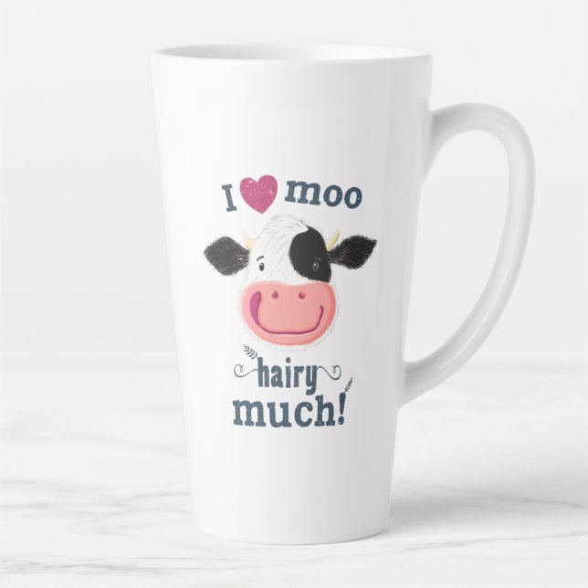 Tasse Latte Heureuse Petite Vache Holstein aime Moo! (Droite)