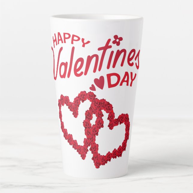 Tasse Latte Heureuse Sainte-Valentin   (Devant)