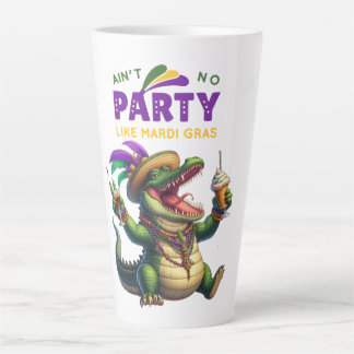Tasse Latte Heureux Mardi Gras Alligator