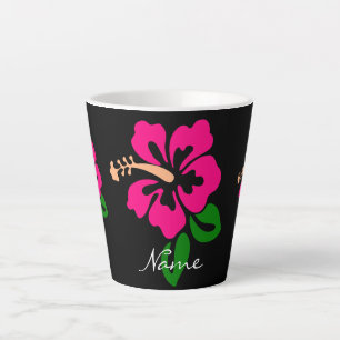 Tasse Latte Hibiscus rose tropical Thunder_Cove