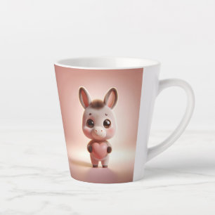 Tasse Latte Hilaire Saint Valentin âne 3D Regardez avant et ar