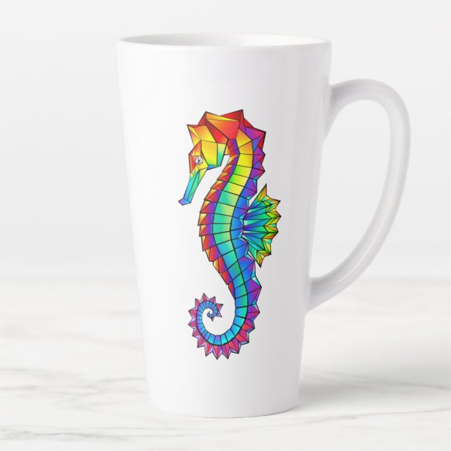 Tasse Latte Hippocampe polygonal arc-en-ciel (Droite)