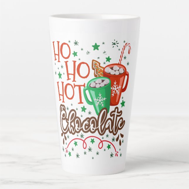 Tasse Latte HO HO HOT Chocolate – Sweet & Festive Holiday Fun (Devant)