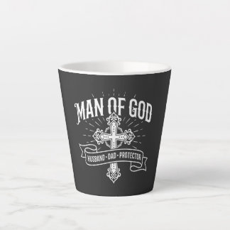 Tasse Latte Homme de Dieu Mari Papa Protecteur Chemise Chrétie