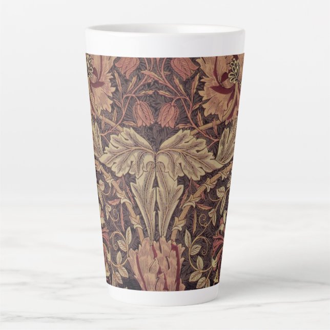 Tasse Latte Honeysuckie par William Morris, Garden Flowers Art (Devant)