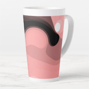 Tasse Latte Horizon coucher de soleil : rose, noir et blanc Ab