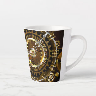Tasse Latte Horloge Steampunk avec des engrenages anciens