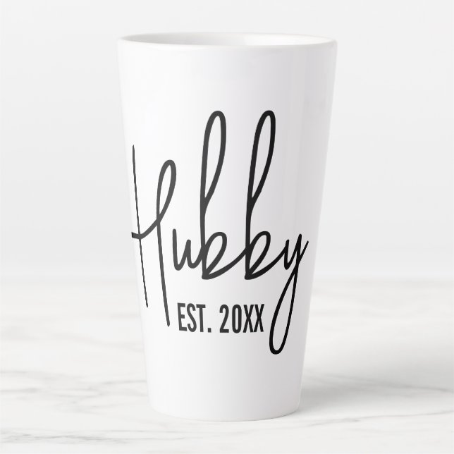 Tasse Latte Hubby & Wifey coutume de latte année établie (Devant)